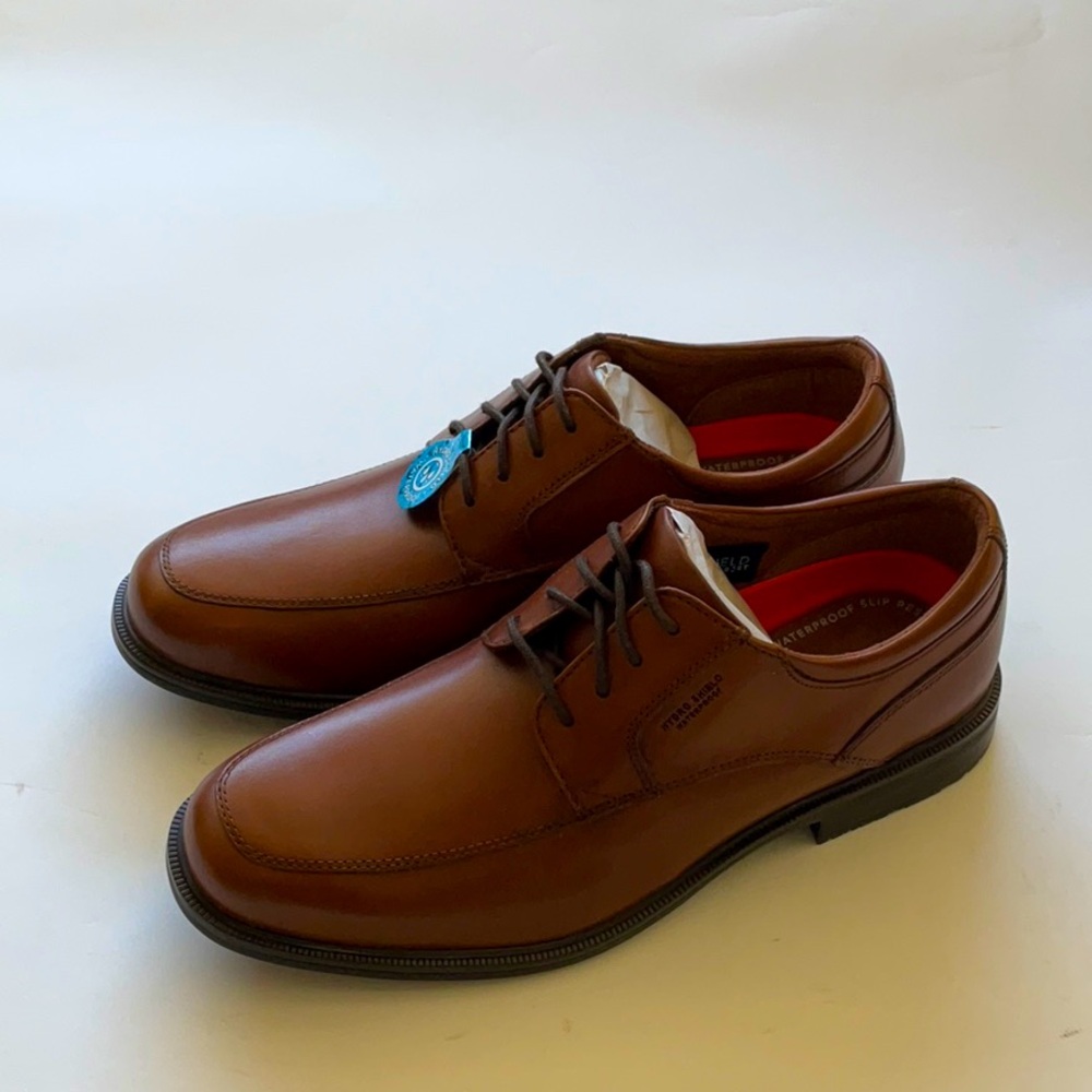 Rockport Brown Leather Oxfords Classic Style WATER PROOF